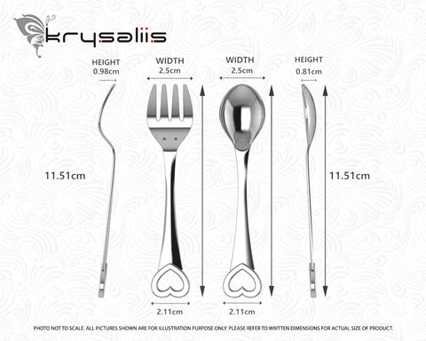 Heart Sterling Silver Baby Spoon & Fork set by Krysaliis