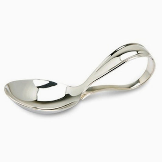 Bent Curved Sterling Silver Baby Spoon by Krysaliis