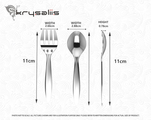 Classic Sterling Silver Baby Spoon & Fork set by Krysaliis