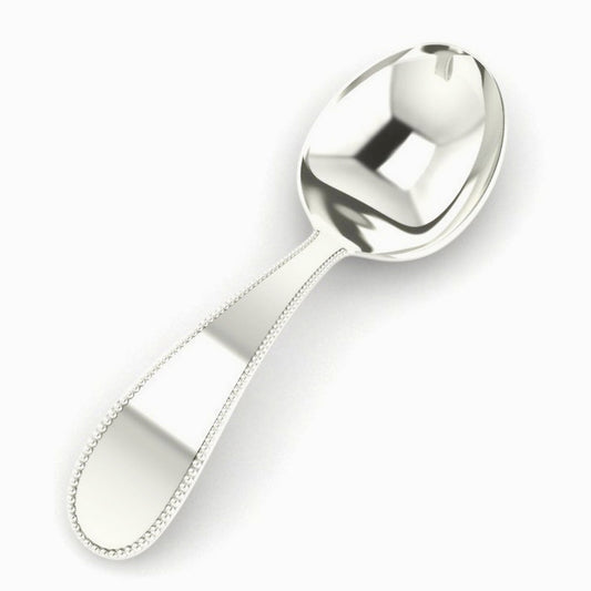 Beaded Baby Sterling Silver Feeding Spoon by Krysaliis