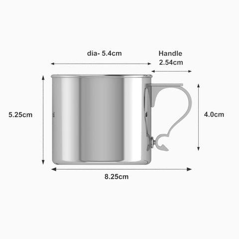 Sterling Silver Modern Handle Baby Feeding Cup by Krysaliis