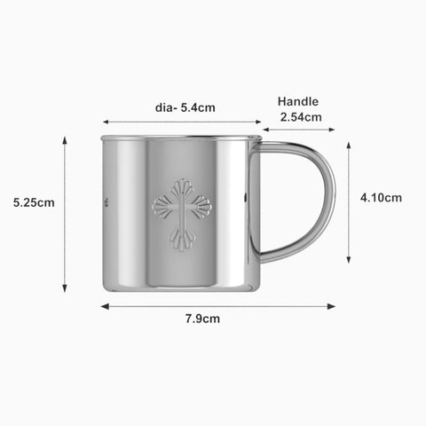 Sterling Silver Cross Baby Cup by Krysaliis