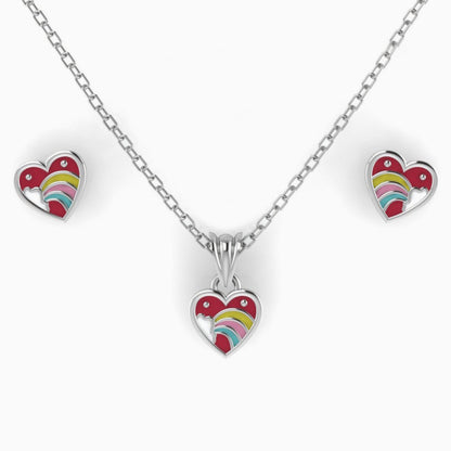 Sterling Silver Heart Baby Pendant & Earrings by Krysaliis