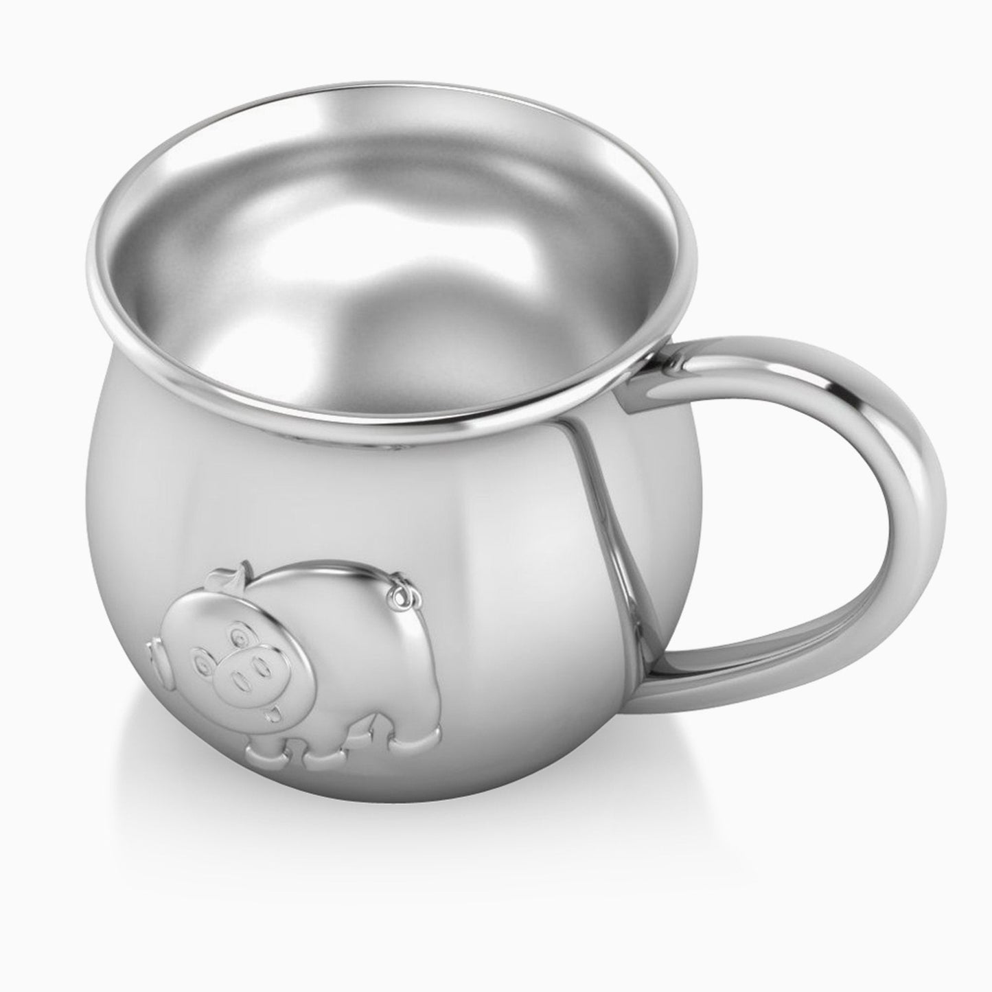 Silver Plated Piggy Baby Cup by Krysaliis