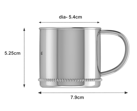 Sterling Silver Classic Beaded Cup by Krysaliis - All Silver Gifts