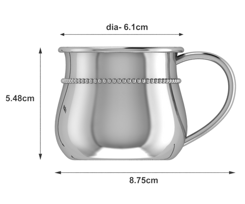 Sterling Silver Classic Beaded Bulge Cup by Krysaliis