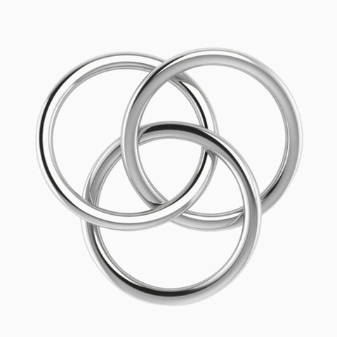 Silver Plated 3 Ring Baby Rattle by Krysaliis
