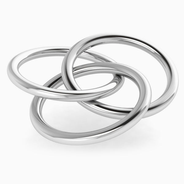 Silver Plated 3 Ring Baby Rattle by Krysaliis