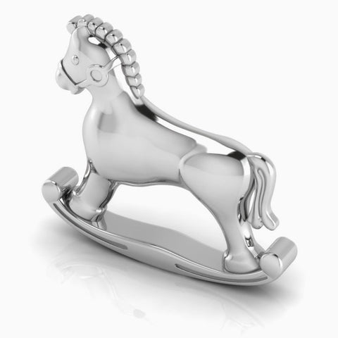 Silver Plated Horse Baby Rattle by Krysaliis
