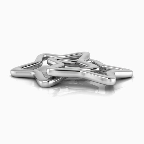 Silver Plated Star Ring Baby Rattle by Krysaliis