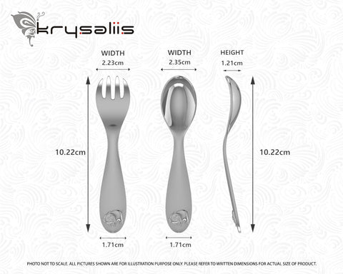 Piggy Silver Plated Baby Spoon and Fork Set by Krysaliis