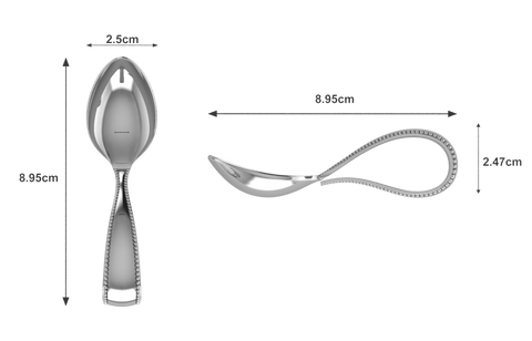 Sterling Silver Beaded Loop Baby Feeding Spoon by Krysaliis - All Silver Gifts