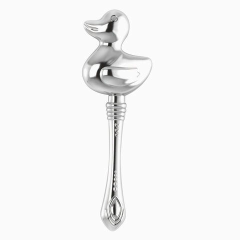Duck Sterling Silver Baby Rattle by Krysaliis