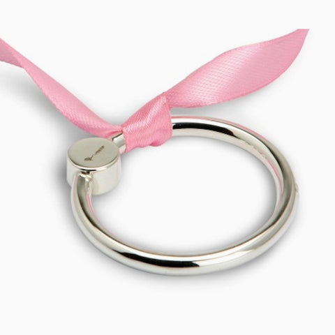 Flat Ring Sterling Silver Teether Rattle by Krysaliis