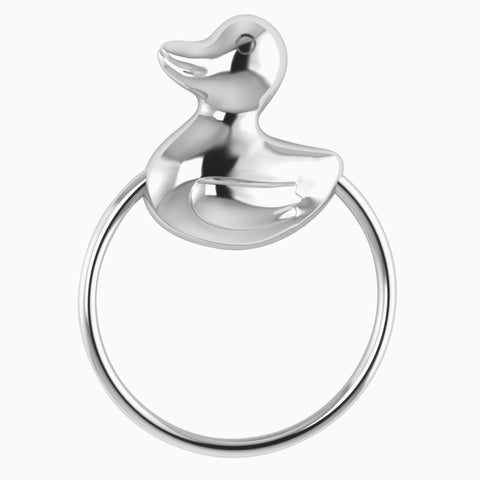Duck Ring Sterling Silver Baby Rattle by Krysaliis