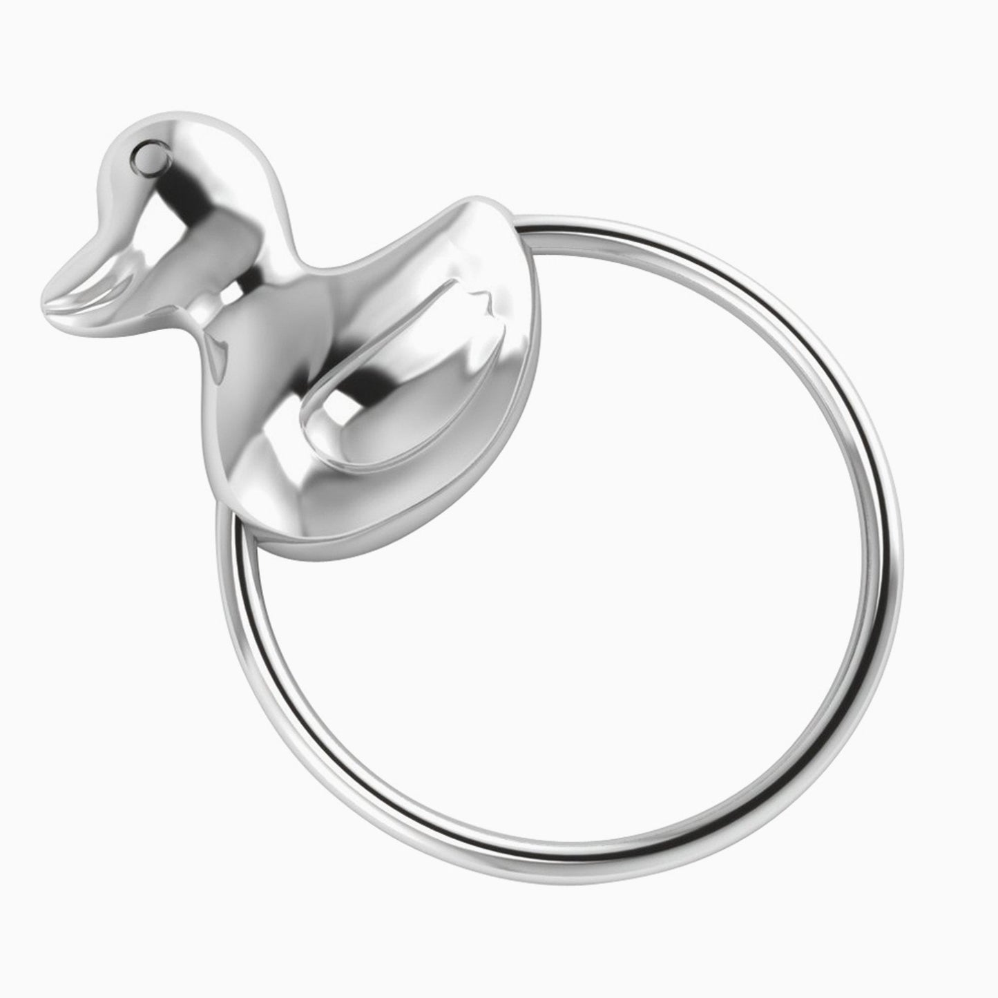 Duck Ring Sterling Silver Baby Rattle by Krysaliis