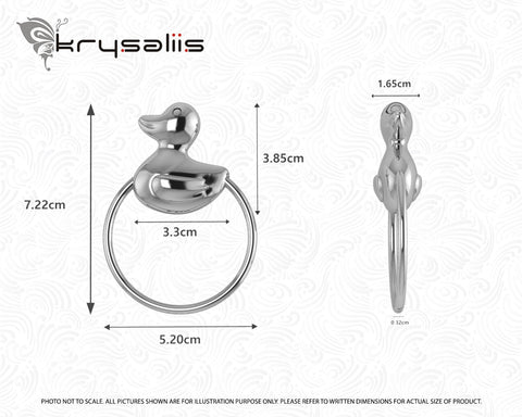 Sterling Silver Duck Ring Baby Rattle by Krysaliis - All Silver Gifts