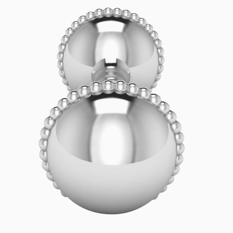 Sterling Silver Mini Beaded Dumbbell by Krysaliis
