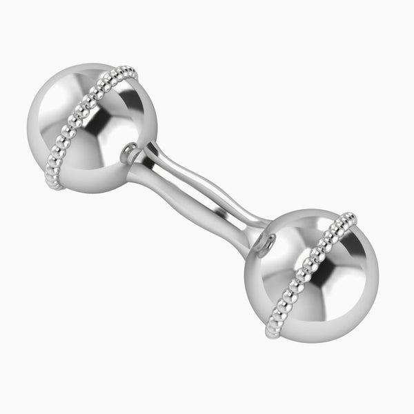 Sterling Silver Mini Beaded Dumbbell by Krysaliis