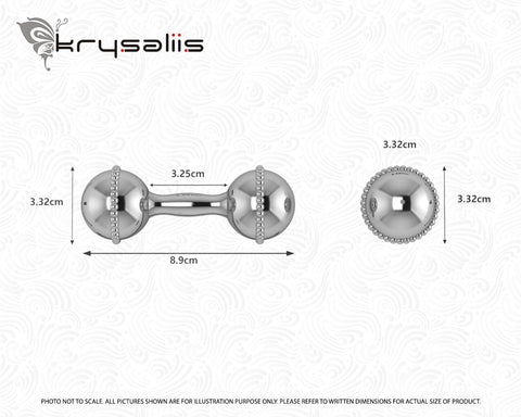 Sterling Silver Mini Beaded Dumbbell by Krysaliis - All Silver Gifts