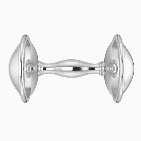 Sterling Silver Plain Dumbbell Baby Rattle by Krysaliis