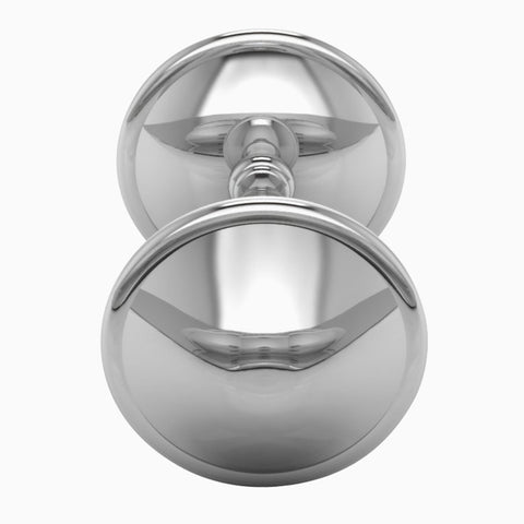 Sterling Silver Plain Dumbbell Baby Rattle by Krysaliis