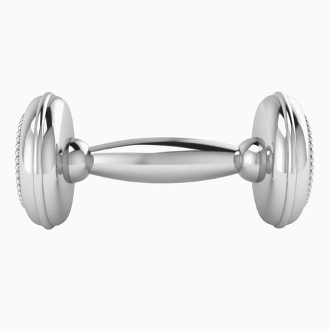 Sterling Silver Beaded Cross Dumbbell by Krysaliis