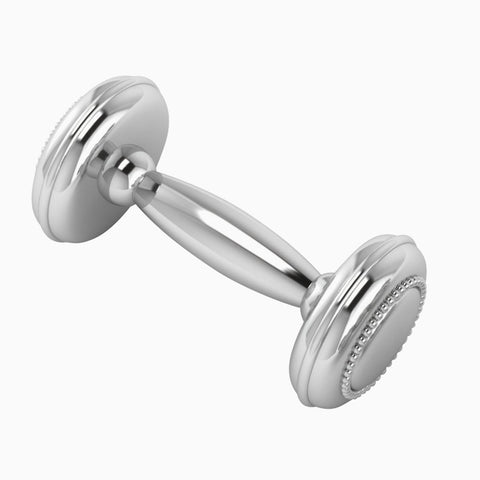 Sterling Silver Beaded Cross Dumbbell by Krysaliis