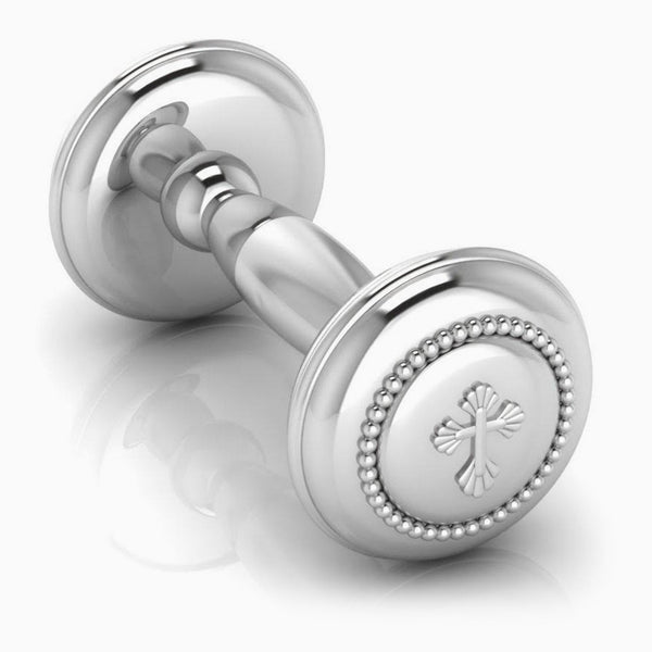 Sterling Silver Beaded Cross Dumbbell by Krysaliis