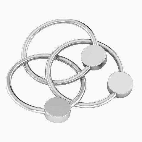 Sterling Silver Flat 3 Ring Teether Rattle by Krysaliis