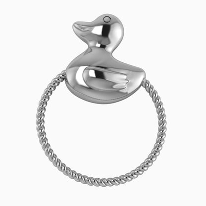 Sterling Silver Rope Ring Duck Rattle by Krysaliis