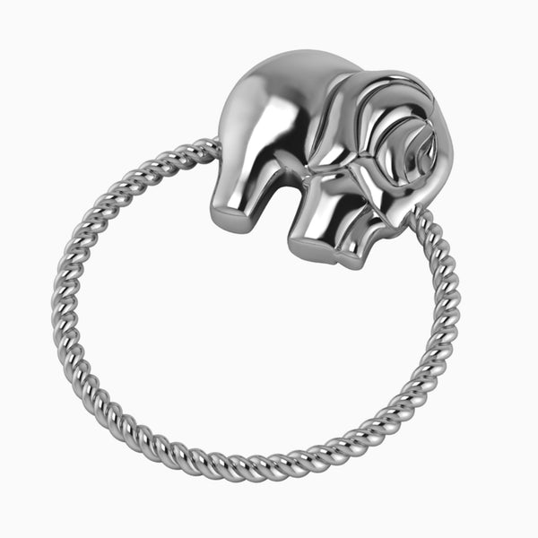 Sterling Silver Rope Ring Elephant Rattle by Krysaliis