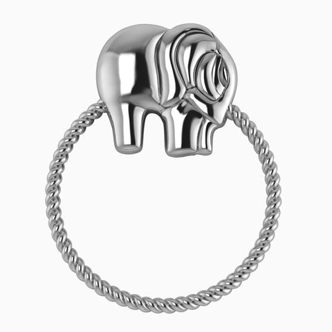 Sterling Silver Rope Ring Elephant Rattle by Krysaliis