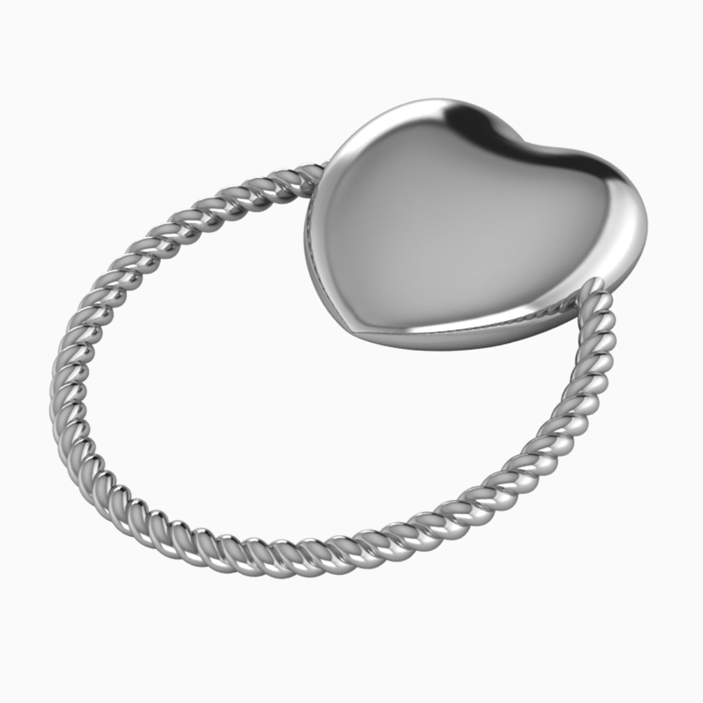 Sterling Silver Rope Ring Heart Rattle by Krysaliis