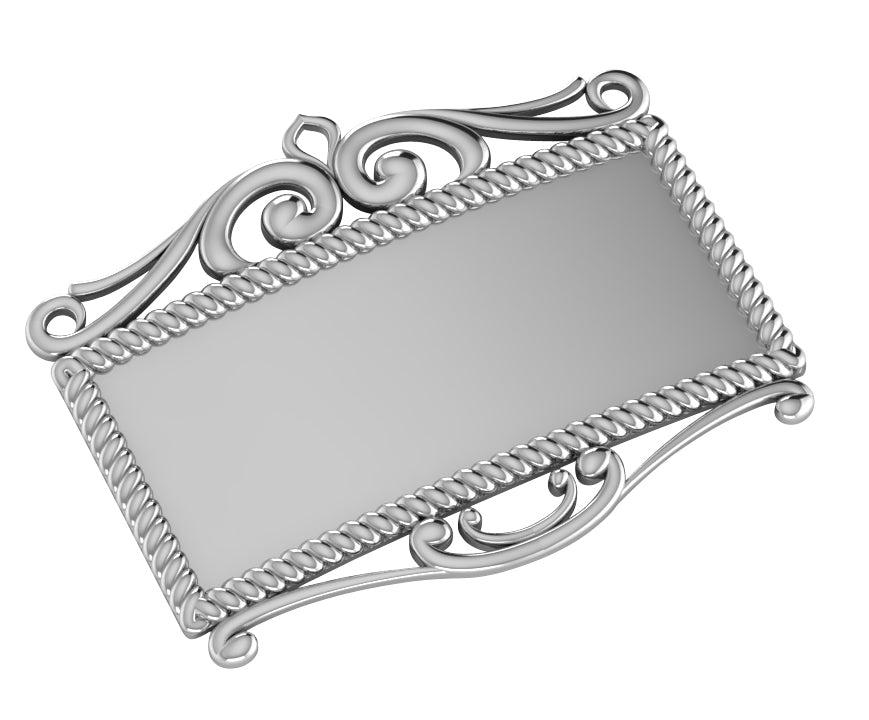 Rectangle Silver Labels Silver Plate Rectangle Engravable Decanter Label | Krysaliis