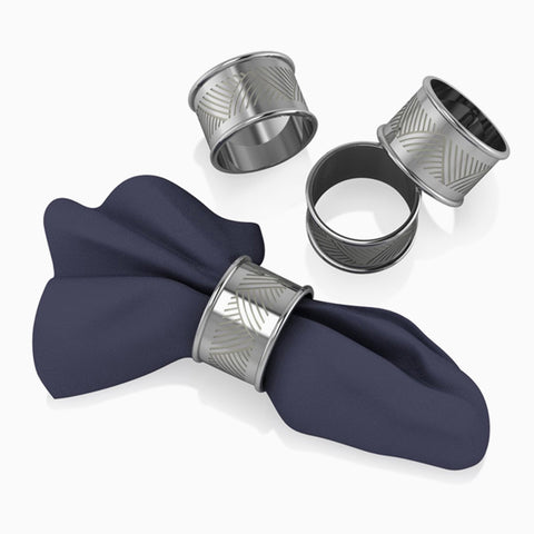 Krysaliis Trigono Silver-plate Napkin Ring – Set of 4