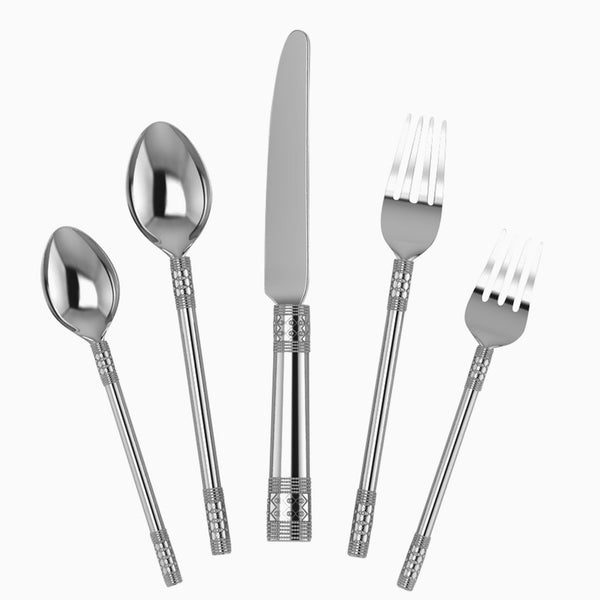 Gothic 5-piece Silver Plated Flatware Set by Krysaliis