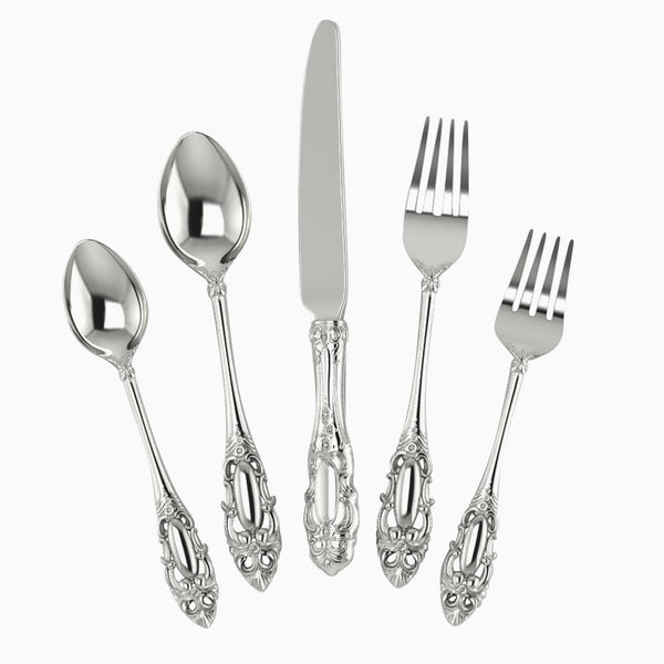 Victorian 5-piece Silver Plated Flatware Set by Krysaliis