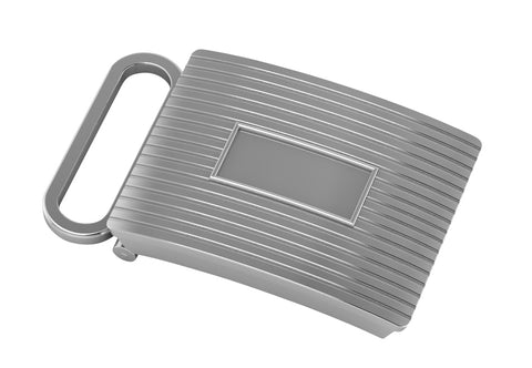 Krysaliis Sterling Silver Engine Turned Engravable Belt Buckle- Large