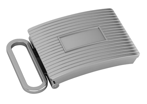 Krysaliis Sterling Silver Engine Turned Engravable Belt Buckle- Large