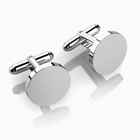 Classic Round Sterling Silver Cufflinks by Krysaliis