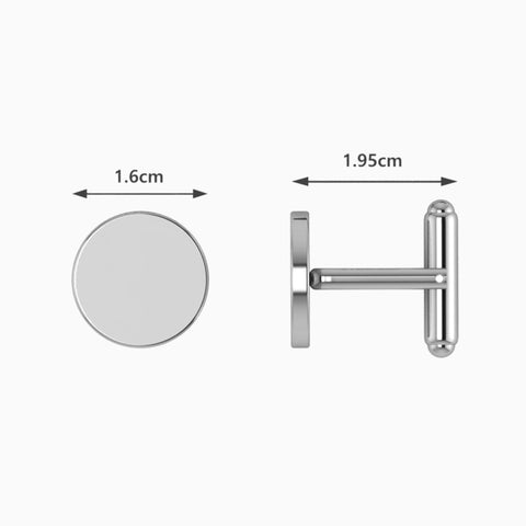 Classic Round Sterling Silver Cufflinks by Krysaliis