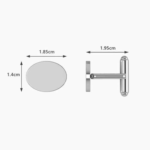 Classic Oval Sterling Silver Cufflinks by Krysaliis