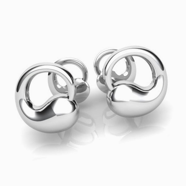 Circular Terrance Sterling Silver Cufflinks by Krysaliis
