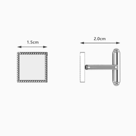 Rope Square Sterling Silver Cufflinks by Krysaliis