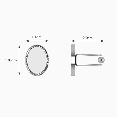 Oval Rope Sterling Silver Cufflinks by Krysaliis