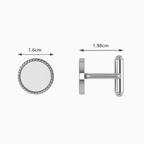 Rope Round Sterling Silver Cufflinks by Krysaliis