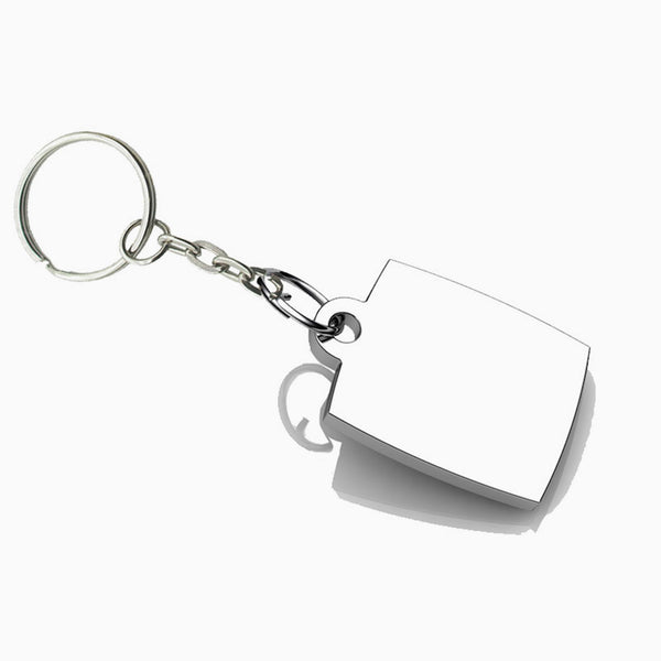 Rectangle Sterling Silver Keychain by Krysaliis