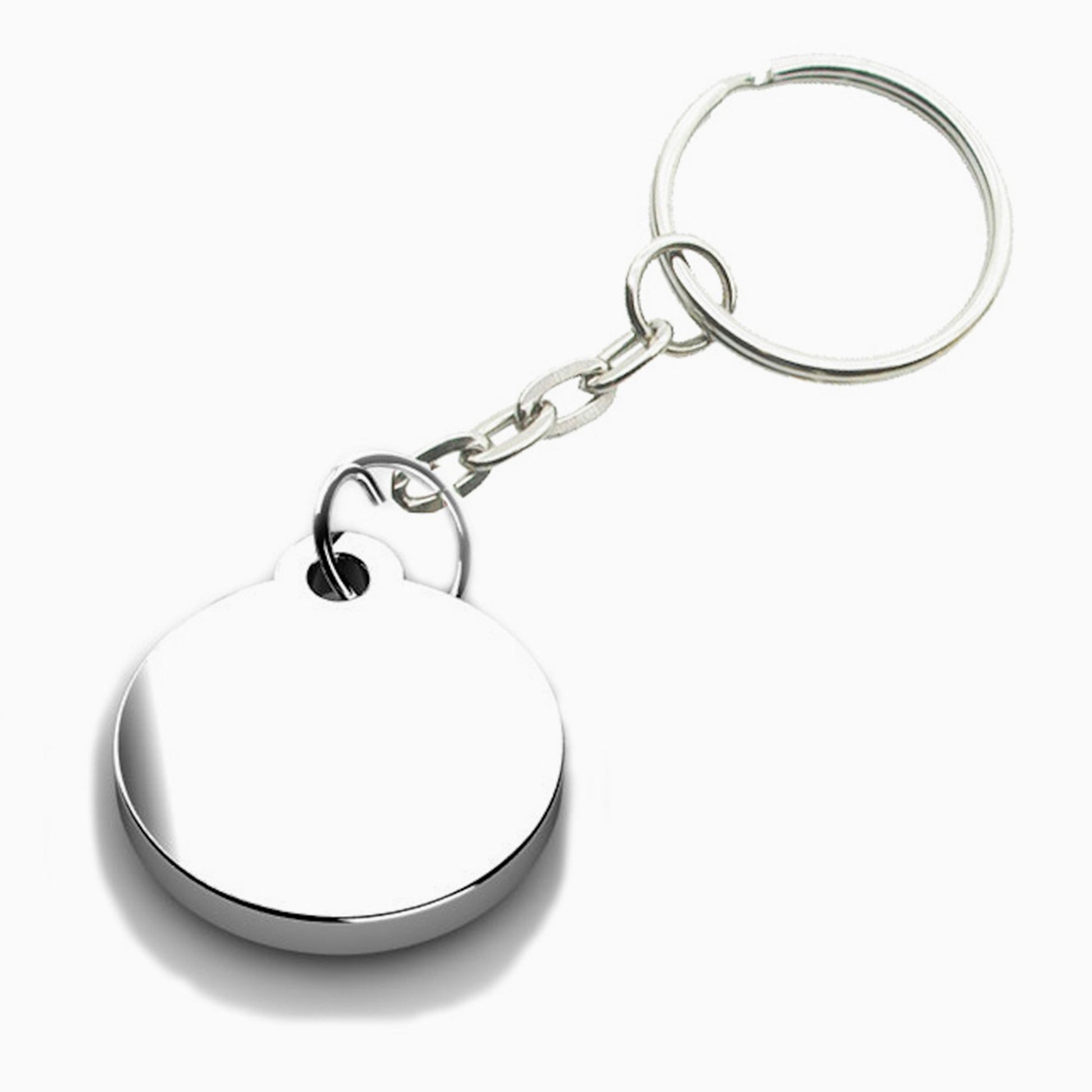 Round Enamel Sterling Silver Keychain by Krysaliis