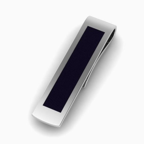 Black Enamel Sterling Silver Tie Clip by Krysaliis